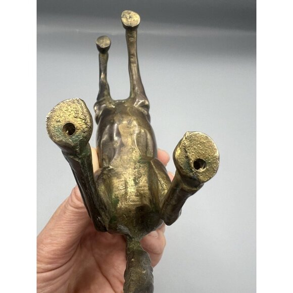 Brass Horse Statue Majestic Bare Back Stomping Figure 7” Free Standing Sculpture - Picture 8 of 12